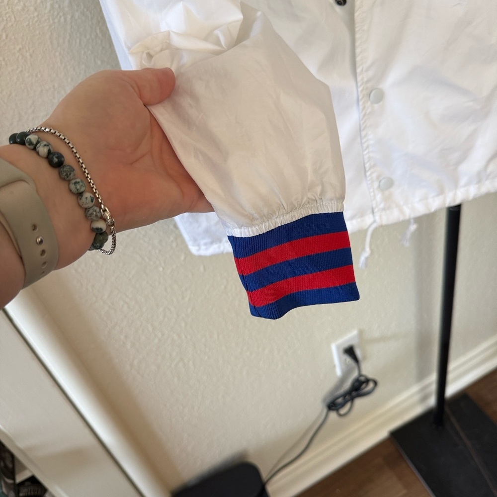 Champion Jacket Men’s Small VGUC white with red and blue accents - Picture 6 of 11